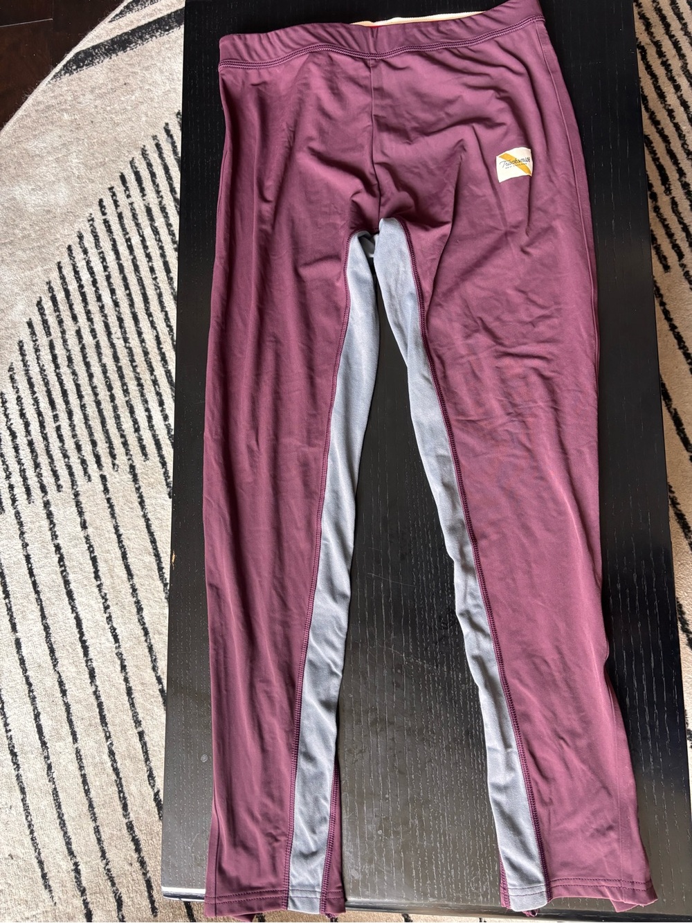 Tracksmith - Men’s Maroon and Gray Track Pants